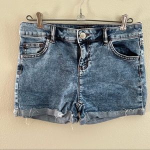 Justice Acid Wash Denim Shorts, Size 16, EUC